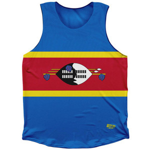Sweden Country Flag Athletic Tank Top Made in USA - Blue Yellow