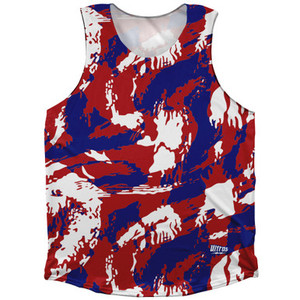 USA Red White and Blue Castle Camo Athletic Tank Top Made In USA - Red White Blue