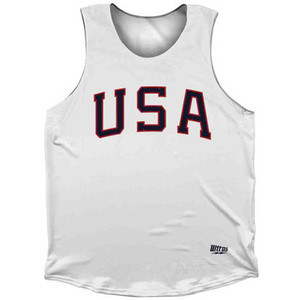 USA 68 Running Athletic Track Tank Top - White USA 68 Running Athletic Track Tank Top - White
