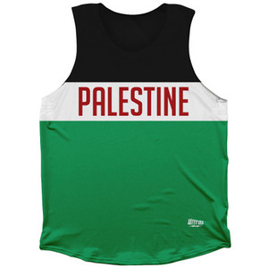 Palestine Finish Line Athletic Tank Top - White Green Palestine Finish Line Athletic Tank Top - White Green