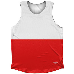 Poland Country Flag Athletic Tank Top Made in USA - Red Blue Poland Country Flag Athletic Tank Top Made in USA - Red Blue
