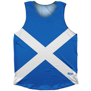 Scotland Country Flag Athletic Tank Top Made in USA - White Blue Scotland Country Flag Athletic Tank Top Made in USA - White Blue