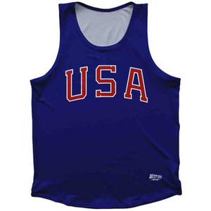 USA 68 Athletic Track Tank Top Made In USA - Royal Blue USA 68 Athletic Track Tank Top Made In USA - Royal Blue