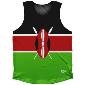 Kenya Country Flag Athletic Tank Top Made in USA - Black Green Kenya Country Flag Athletic Tank Top Made in USA - Black Green