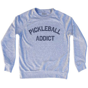 Pickleball Addict Adult Tri-Blend Sweatshirt-Heather Grey