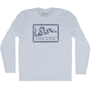Harting Join Or Die Adult Tri-Blend Long Sleeve T-shirt - Athletic White Harting Join Or Die Adult Tri-Blend Long Sleeve T-shirt - Athletic White
