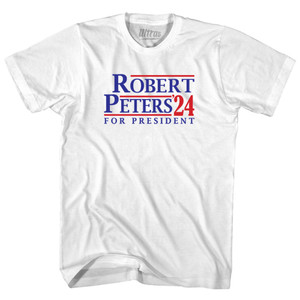 Robert Peters For President 24 Womens Cotton Junior Cut T-Shirt - White Robert Peters For President 24 Womens Cotton Junior Cut T-Shirt - White