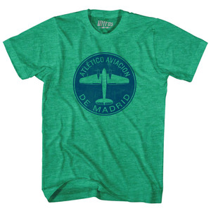 Atletico Aviacion De Madrid Roundel Adult Tri-Blend T-shirt - Athletic Green Atletico Aviacion De Madrid Roundel Adult Tri-Blend T-shirt - Athletic Green