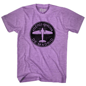 Atletico Aviacion De Madrid Roundel Adult Tri-Blend T-shirt - Athletic Purple Atletico Aviacion De Madrid Roundel Adult Tri-Blend T-shirt - Athletic Purple