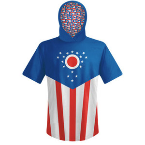 Ohio State Flag Sports Hoodie-Red Blue