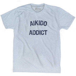 Aikido Addict Adult Tri-Blend T-shirt-Athletic White
