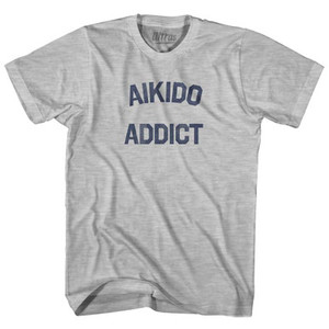Aikido Addict Womens Cotton Junior Cut T-Shirt-Grey Heather