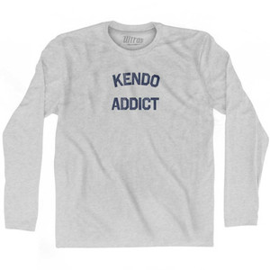 Kendo Addict Adult Cotton Long Sleeve T-shirt - Grey Heather