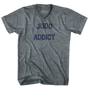 Judo Addict Tri-Blend V-neck Womens Junior Cut T-shirt-Athletic Grey Judo Addict Tri-Blend V-neck Womens Junior Cut T-shirt-Athletic Grey