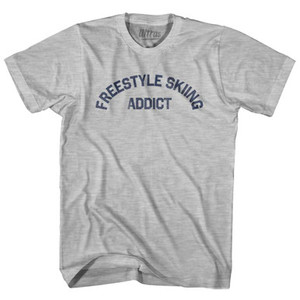 Freestyle Skiing Addict Womens Cotton Junior Cut T-Shirt - Grey Heather Freestyle Skiing Addict Womens Cotton Junior Cut T-Shirt - Grey Heather