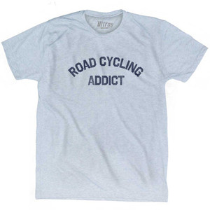 Road Cycling Addict Adult Tri-Blend T-shirt - Athletic White
