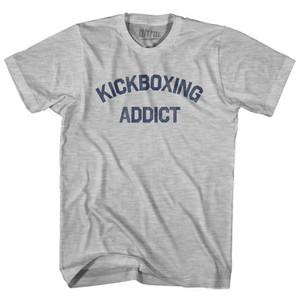 Kickboxing Addict Adult Cotton T-shirt-Grey Heather