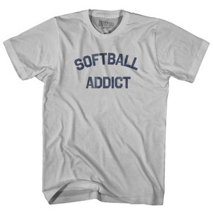 Softball Addict Adult Cotton T-shirt - Cool Grey