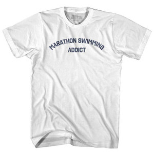 Marathon Swimming Addict Adult Cotton T-shirt - White