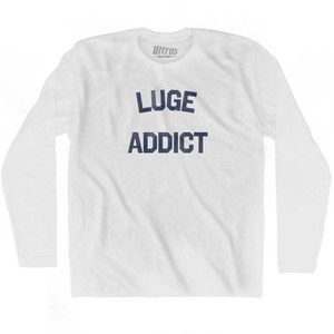 Luge Addict Adult Cotton Long Sleeve T-shirt - White
