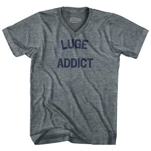 Luge Addict Tri-Blend V-neck Womens Junior Cut T-shirt - Athletic Grey Luge Addict Tri-Blend V-neck Womens Junior Cut T-shirt - Athletic Grey