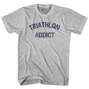 Triathlon Addict Adult Cotton T-shirt - Grey Heather