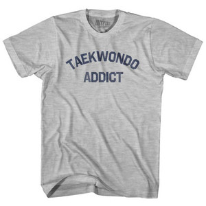 Taekwondo Addict Adult Cotton T-shirt - Grey Heather