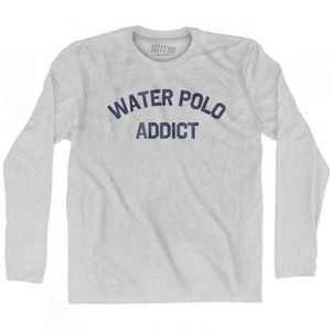 Water Polo Addict Adult Cotton Long Sleeve T-shirt - Grey Heather Water Polo Addict Adult Cotton Long Sleeve T-shirt - Grey Heather