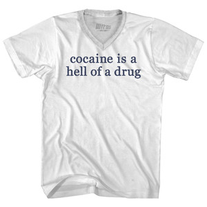 Cocaine Is A Hell Of A Drug Adult Tri-Blend V-neck T-shirt - White Cocaine Is A Hell Of A Drug Adult Tri-Blend V-neck T-shirt - White