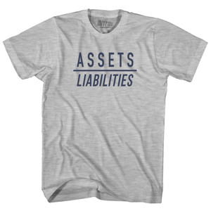 Assets Over Liabilities Womens Cotton Junior Cut T-Shirt - Grey Heather Assets Over Liabilities Womens Cotton Junior Cut T-Shirt - Grey Heather