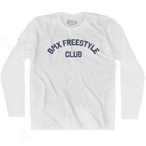 BMX Freestyle Club Adult Cotton Long Sleeve T-shirt White