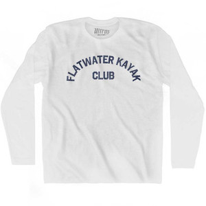 Flatwater Kayak Club Adult Cotton Long Sleeve T-shirt White