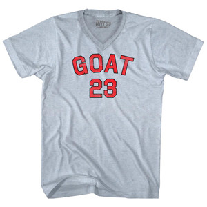 Goat 23 Adult Tri-Blend V-neck T-shirt - Athletic White