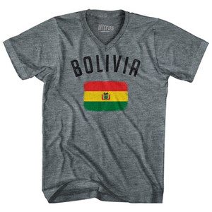 Bolivia Country Flag Heritage Tri-Blend V-Neck Womens Junior Cut T-Shirt by Ultras Bolivia Country Flag Heritage Tri-Blend V-Neck Womens Junior Cut T-Shirt by Ultras