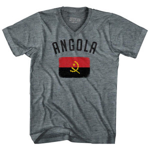 Angola Country Flag Heritage Tri-Blend V-Neck Womens Junior Cut T-Shirt by Ultras Angola Country Flag Heritage Tri-Blend V-Neck Womens Junior Cut T-Shirt by Ultras
