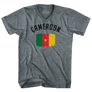 Cameroon Country Flag Heritage Tri-Blend V-Neck Womens Junior Cut T-Shirt by Ultras Cameroon Country Flag Heritage Tri-Blend V-Neck Womens Junior Cut T-Shirt by Ultras