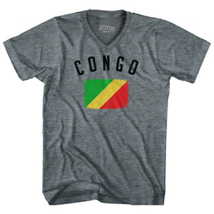 Congo Country Flag Heritage Tri-Blend V-Neck Womens Junior Cut T-Shirt by Ultras Congo Country Flag Heritage Tri-Blend V-Neck Womens Junior Cut T-Shirt by Ultras