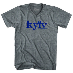 Kyiv Ukraine A City With Balls Tri-Blend V-neck Womens Junior Cut T-shirt by Ultras Kyiv Ukraine A City With Balls Tri-Blend V-neck Womens Junior Cut T-shirt by Ultras