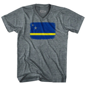 Curacao Country Flag Tri-Blend V-Neck Womens Junior Cut T-Shirt by Ultras Curacao Country Flag Tri-Blend V-Neck Womens Junior Cut T-Shirt by Ultras
