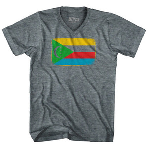 Comoros Country Flag Tri-Blend V-Neck Womens Junior Cut T-Shirt by Ultras Comoros Country Flag Tri-Blend V-Neck Womens Junior Cut T-Shirt by Ultras
