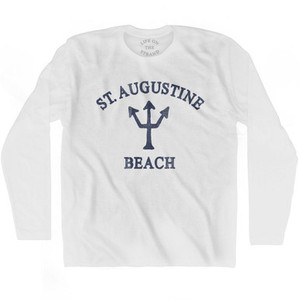 Florida St. Augustine Beach Trident Adult Cotton Long Sleeve T-Shirt by Ultras Florida St. Augustine Beach Trident Adult Cotton Long Sleeve T-Shirt by Ultras