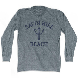 Massachusetts Savin Hill Beach Trident Adult Tri-Blend Long Sleeve T-Shirt by Life on the Strand