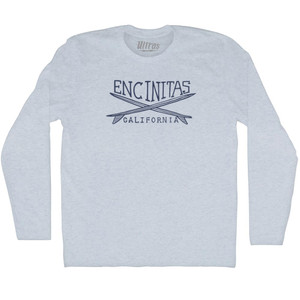Encinitas Surf Adult Tri-Blend Long Sleeve T-shirt - Athletic White Encinitas Surf Adult Tri-Blend Long Sleeve T-shirt - Athletic White