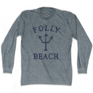 South Carolina Folly Beach Trident Adult Tri-Blend Long Sleeve T-Shirt by Ultras