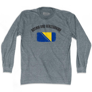 Bosnia And Herzegovina Country Flag Heritage Adult Tri-Blend Long Sleeve T-Shirt by Ultras Bosnia And Herzegovina Country Flag Heritage Adult Tri-Blend Long Sleeve T-Shirt by Ultras