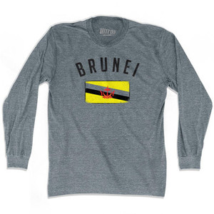 Brunei Country Flag Heritage Adult Tri-Blend Long Sleeve T-Shirt by Ultras Brunei Country Flag Heritage Adult Tri-Blend Long Sleeve T-Shirt by Ultras