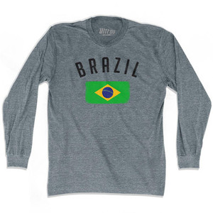 Brazil Country Flag Heritage Adult Tri-Blend Long Sleeve T-Shirt by Ultras Brazil Country Flag Heritage Adult Tri-Blend Long Sleeve T-Shirt by Ultras