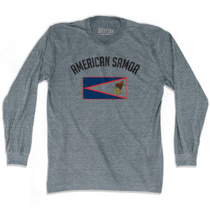 American Samoa Flag Heritage Adult Tri-Blend Long Sleeve T-Shirt by Ultras American Samoa Flag Heritage Adult Tri-Blend Long Sleeve T-Shirt by Ultras