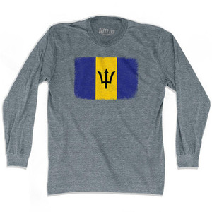 Barbados Country Flag Adult Tri-Blend Long Sleeve T-Shirt by Ultras Barbados Country Flag Adult Tri-Blend Long Sleeve T-Shirt by Ultras