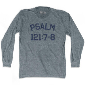 Psalm 121 7-8 Adult Tri-Blend Long Sleeve T-Shirt by Ultras Psalm 121 7-8 Adult Tri-Blend Long Sleeve T-Shirt by Ultras